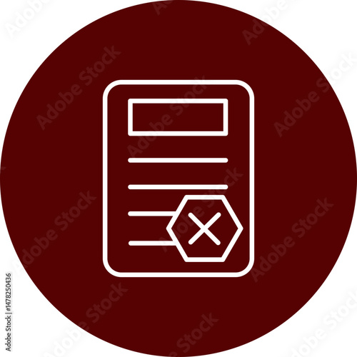 Rejection  Vector Line Brown Circle Icon Design