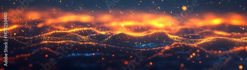 Abstract design of fiery, textured waves.