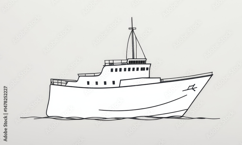 Fototapeta premium A small boat floating on calm water, perfect for use as a symbol or metaphor