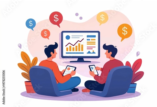 digital marketing meeting with analytics data on screen