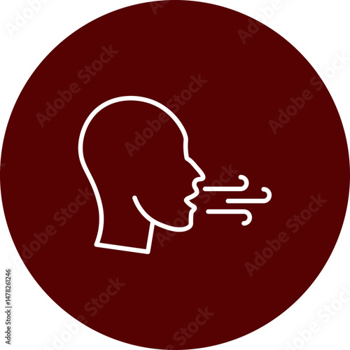 Breathing Exercise  Vector Line Brown Circle Icon Design