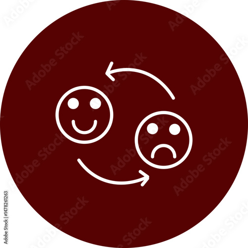 Controlled Emotions  Vector Line Brown Circle Icon Design