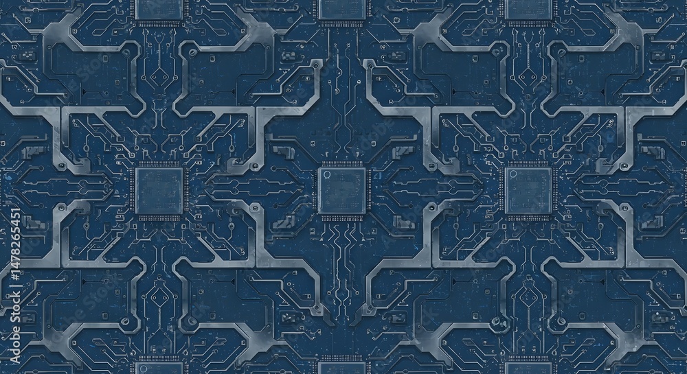 Fototapeta premium Futuristic Circuit Pattern in Blue
