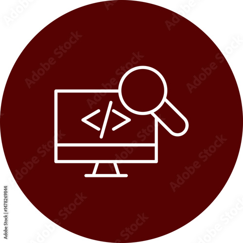 Code Search Vector Brown Circle  Icon Design