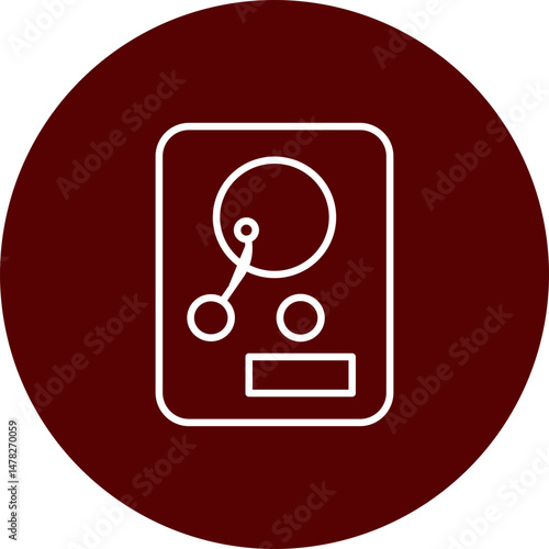 Hard Drive Vector Brown Circle  Icon Design