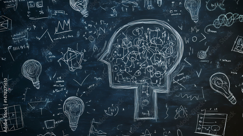 Fototapeta premium dark intricate handdrawn blackboard