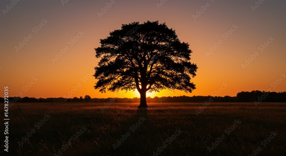 Silhouette tree sunset landscape Silhouette tree sunset landscape