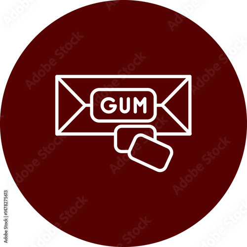 Chewing Gum Vector Brown Circle Icon Design