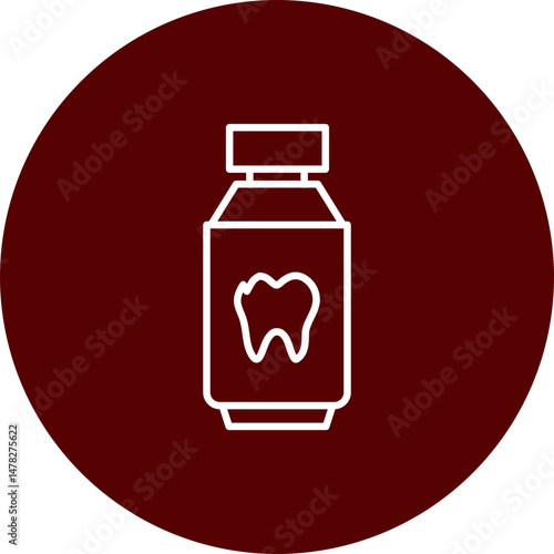 Mouthwash Vector Brown Circle Icon Design