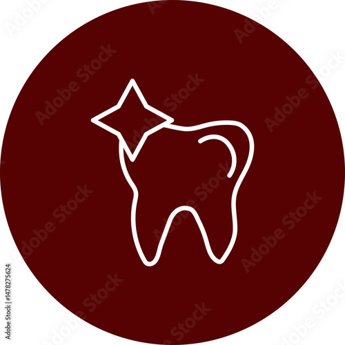 Tooth Vector Brown Circle Icon Design