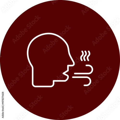 Bad Breath Vector Brown Circle Icon Design