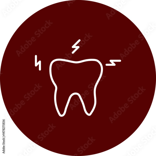 Toothache Vector Brown Circle Icon Design