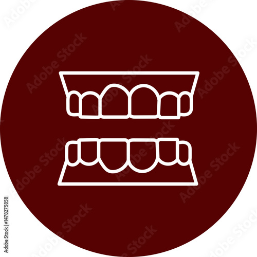 Denture Vector Brown Circle Icon Design