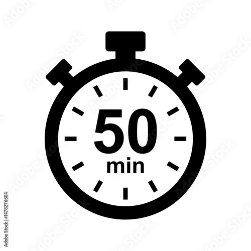 Stopwatch icon. 50 min timer