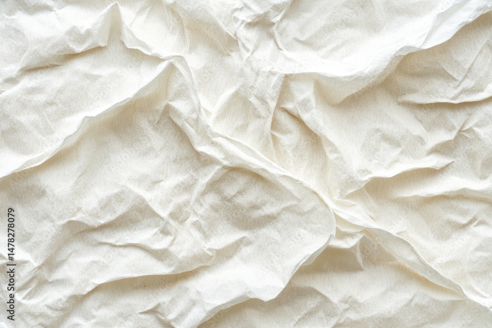 Crisp, crumpled white fabric texture Crisp, crumpled white fabric texture