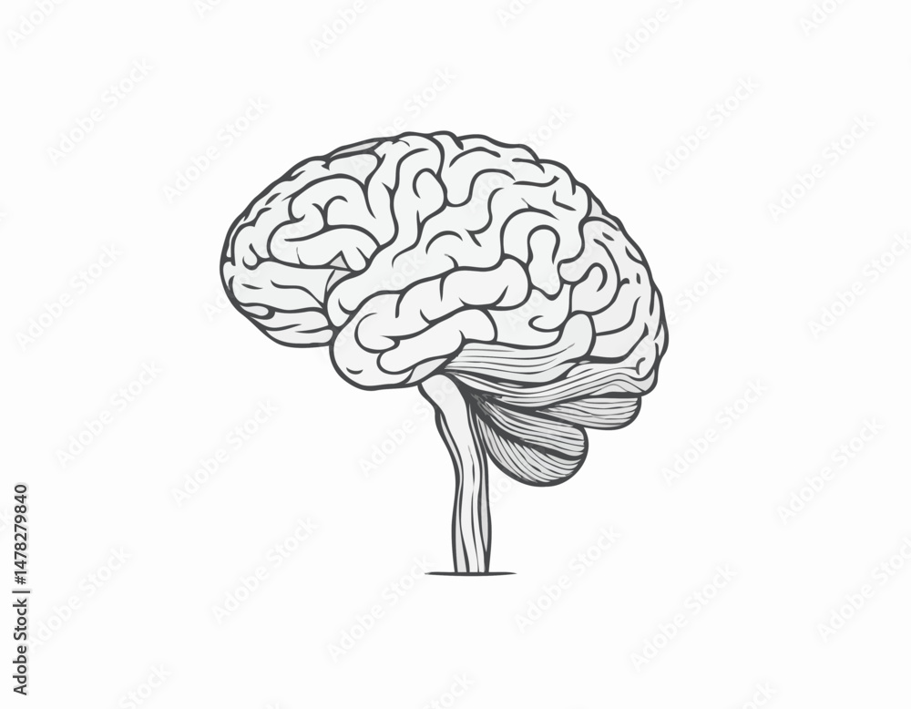 Abstract Line Art of Brain Abstract Line Art of Brain