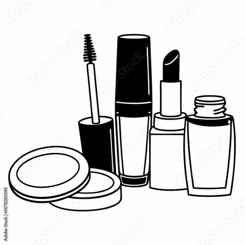 Beauty Products Line Art