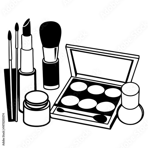 Beauty Products Line Art