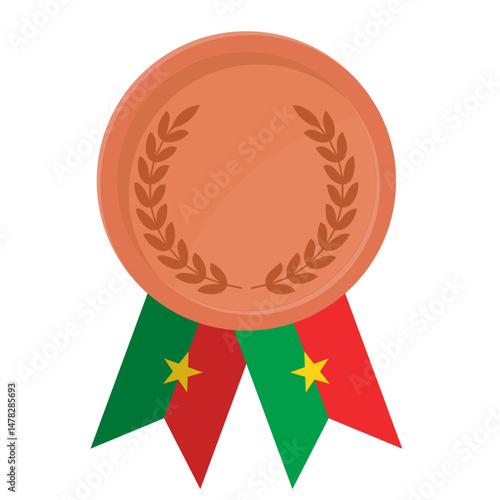 Bronze award medal with Burkina Faso flag ribbons for winners