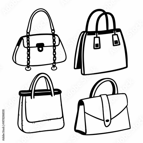 Handbag Collection Line Art