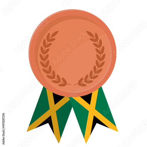 Bronze award medal with Jamaica flag ribbons for winners