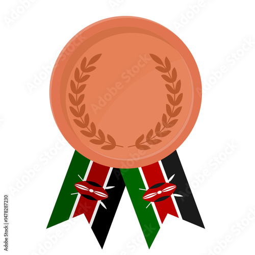 Bronze award medal with Kenya flag ribbons for winners