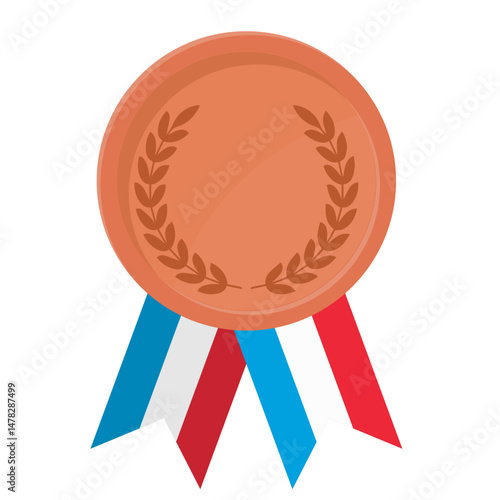 Bronze award medal with Luxembourg flag ribbons for winners