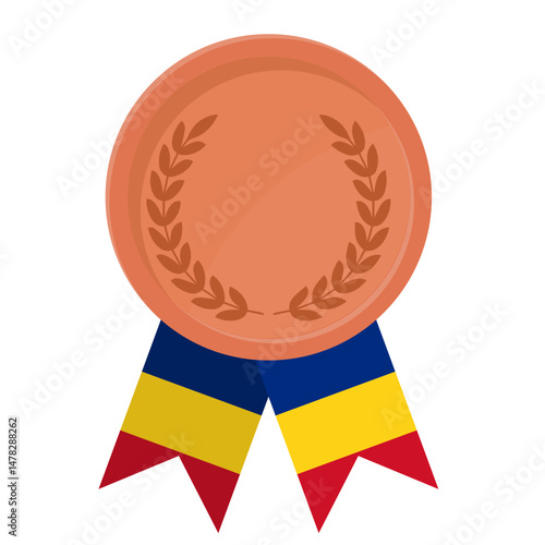 Bronze award medal with Romania flag ribbons for winners