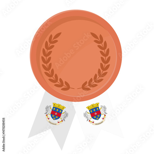 Bronze award medal with Saint Barthelemy flag ribbons for winners