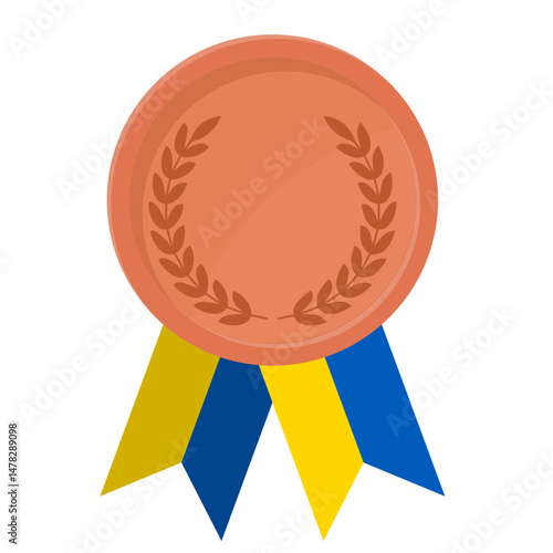 Bronze award medal with Ukraine flag ribbons for winners