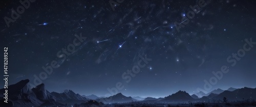 Brilliant, diamond-like stars scattered across a deep indigo night sky ,  outer space,  dark blue