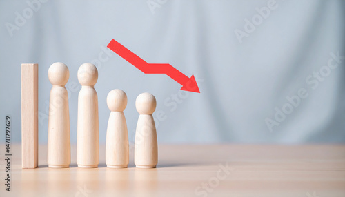 Wooden Peg Dolls Depicting Population Decline, Economic Downturn
