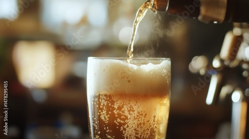 Wallpaper Mural Pouring Beer into a Glass with Frothy Head Torontodigital.ca