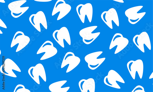 seamless pattern with white teeth. vector tooth seamless pattern. tooth background