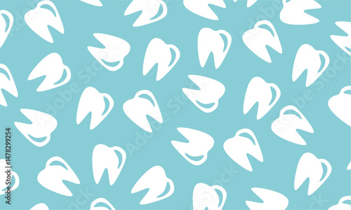 Seamless Teeth Dental Pattern Background. seamless pattern with teeth. vector tooth seamless pattern.