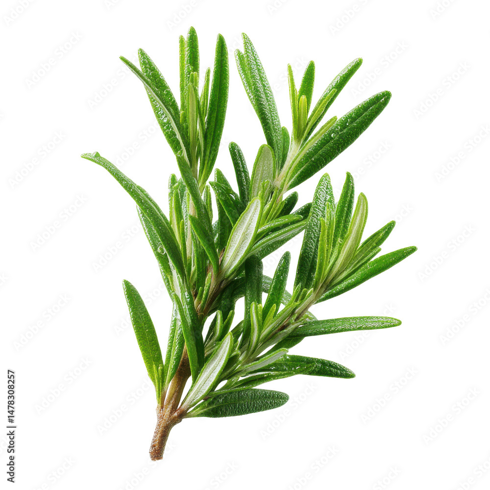 Obraz premium Rosemary twig isolated on transparent or white background. A high resolution PNG image of Rosemary twig.