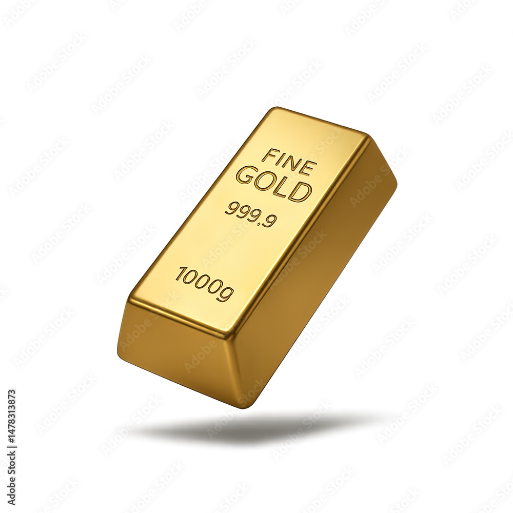 Floating 1000g Fine Gold Bar with Shadow – Transparent Background PNG Floating 1000g Fine Gold Bar with Shadow – Transparent Background PNG