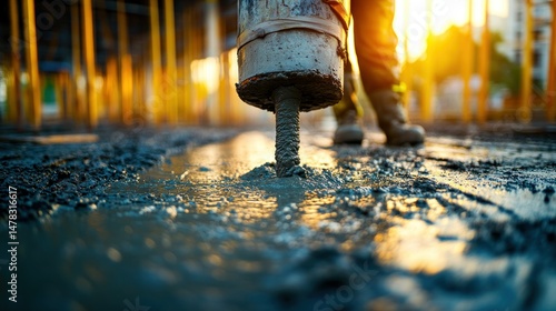 Concrete foundation pouring