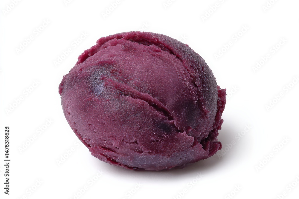 Obraz premium A scoop of rich, dark purple sorbet. Creamy texture, delicious!