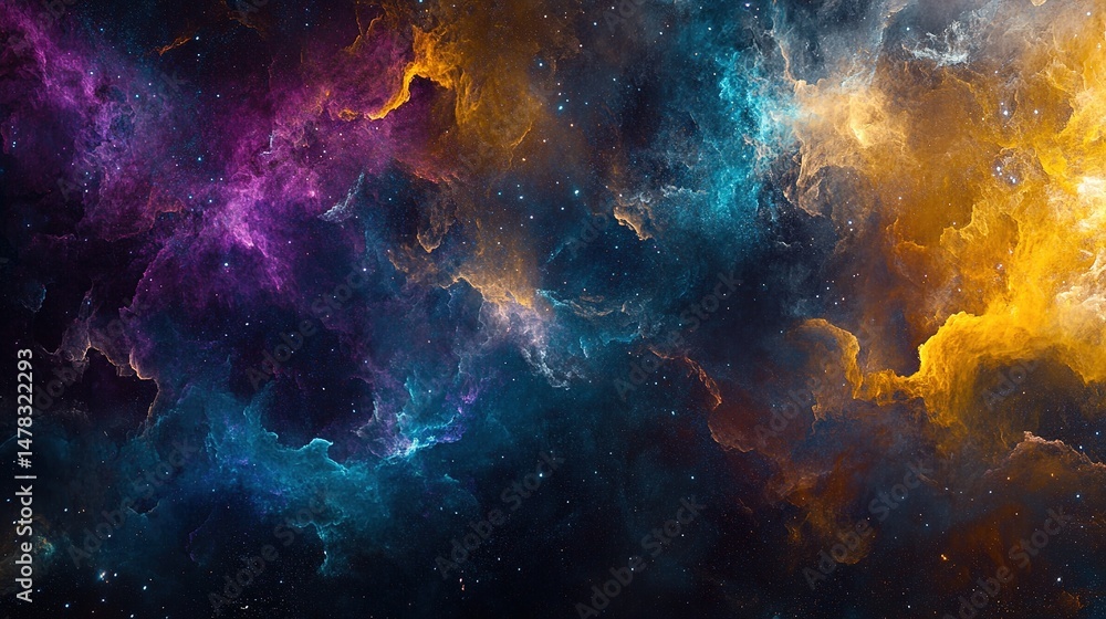 Naklejka premium Abstract Colorful Space Nebula