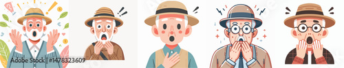 Grandpa character vector is shocked