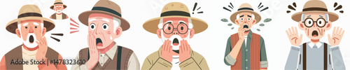 Grandpa character vector is shocked