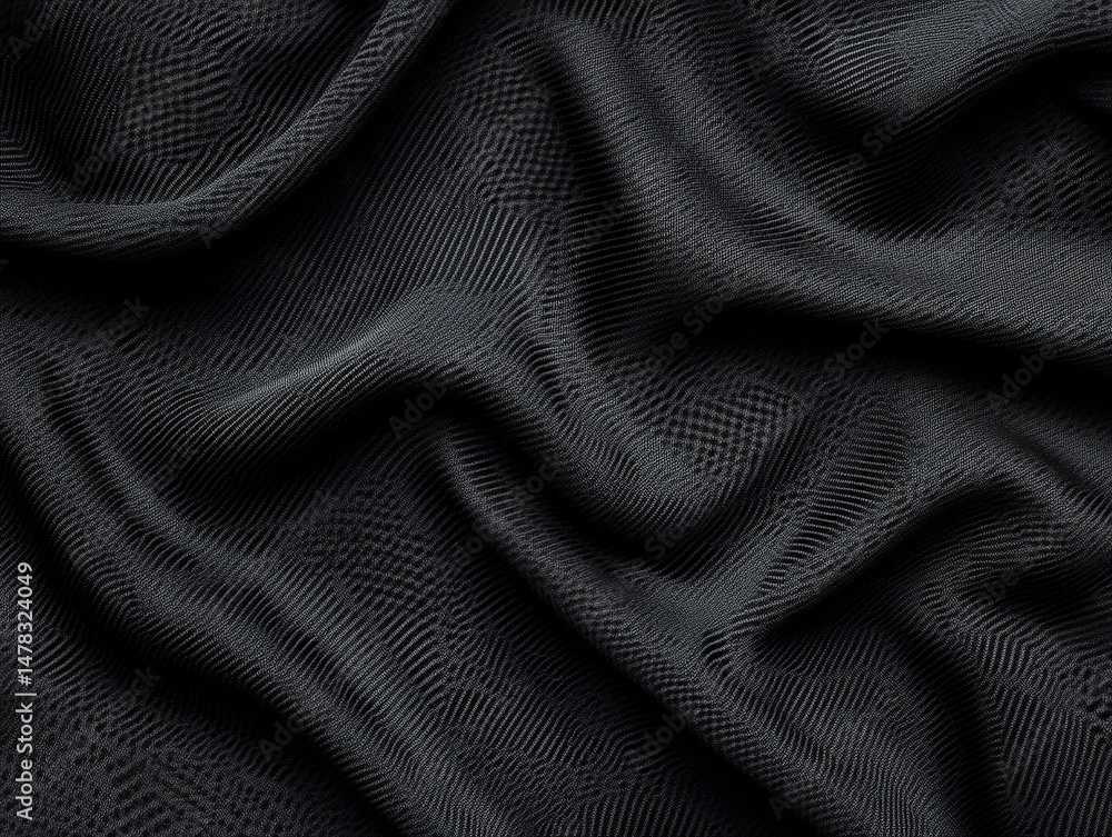 Naklejka premium Smooth Black Fabric Texture with Subtle Detailed Pattern Design