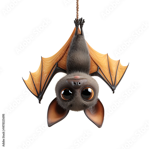 3D Cartoon Bat with Large Wings