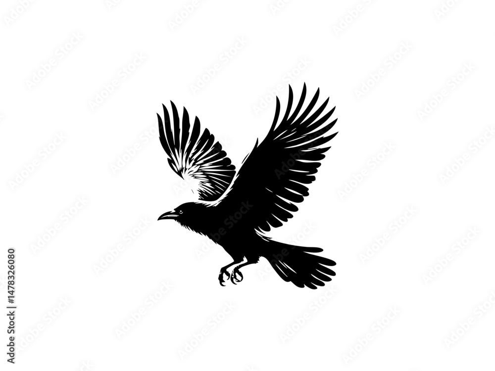 Obraz premium Bird Silhouette on Branch SVG Clipart 