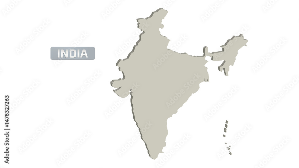 Obraz premium INDIA MAP 3D