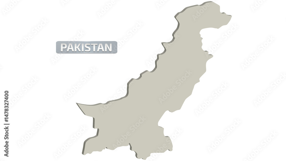 Fototapeta premium PAKISTAN MAP 3D