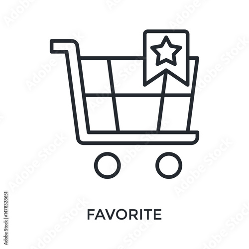 Favorite Icon Outline Style. Vector Illustration For Graphic Design
