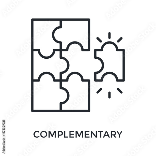 Complementary Icon Outline Style. Vector Illustration For Graphic Design