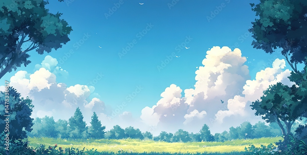 Fototapeta premium Pixel Art Summer Landscape